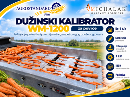 Michalak WM-1200 vibracioni dužinski kalibrator za sortiranje šargarepe i peršunovog korena