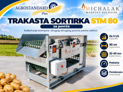 Michalak STM 80 trakasta sortirka za krompir sa mrežastom trakom širine 80 cm