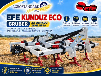 EFE KUNDUZ ECO gruber sa opružnim radnim organima i završnim valjkom za obradu zemljišta